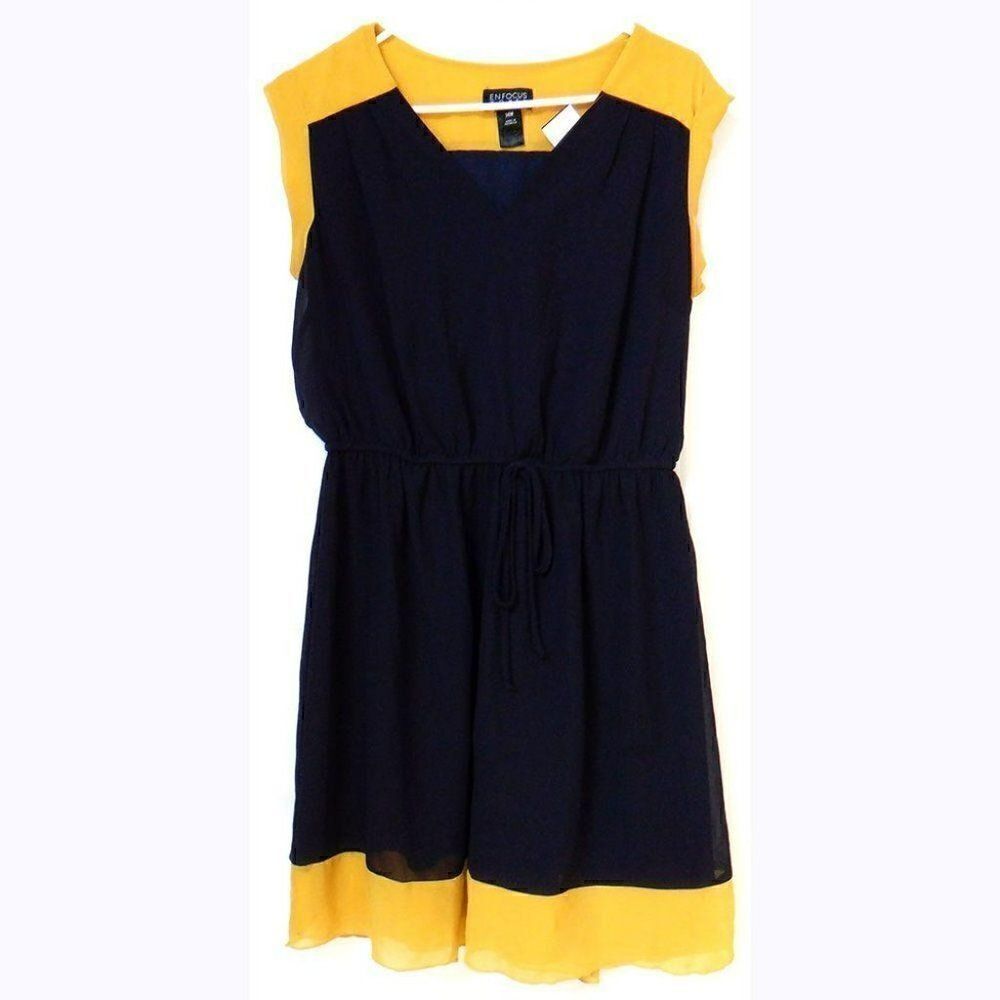 En Focus Studio blue/yellow business casual dress